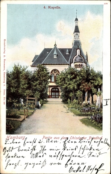 Ansichtkaart Hamburg Ohlsdorf, kapel, Ohlsdorfer Friedhof