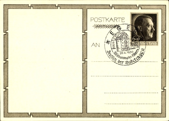 Postal stationery Postcard Führer and Reich Chancellor Adolf Hitler, well-wishers, BDM