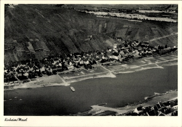 Postcard Kinheim on the Mosel, aerial photograph
