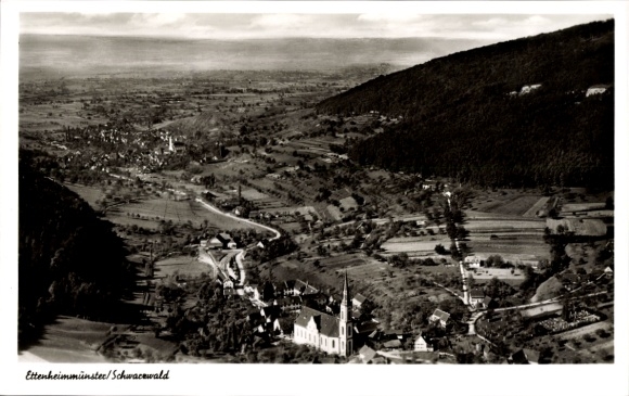 Ak Ettenheimmünster Ettenheim in Baden, Fliegeraufnahme