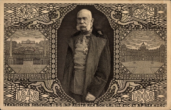 Ganzsachen Ak Kaiser Franz Joseph I., Portrait, Jubiläum 1908