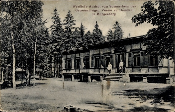 Postcard Klingenberg in the Ore Mountains of Saxony, Summer Home, Non-profit Association in Dresden