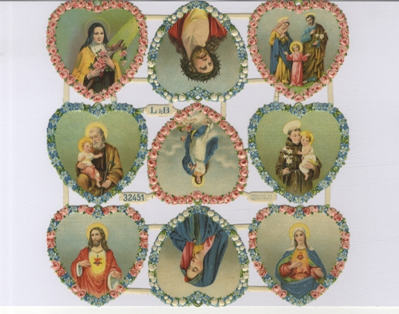 Oblate complete block L&B 32451, religious motifs, approx. 21 x 21 cm
