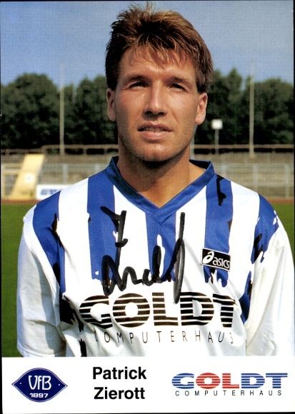 Autograph card footballer Patrick Zierott, VfB Oldenburg, autograph