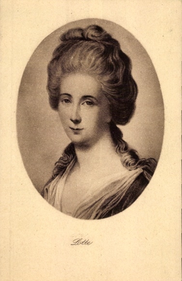 Künstler Ak Lotte, Portrait, Charlotte Kestner geb. Buff, Goethe, Die Leiden des jungen Werthers