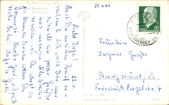 Postcard Bergfelde Hohen Neuendorf, view of the clubhouse