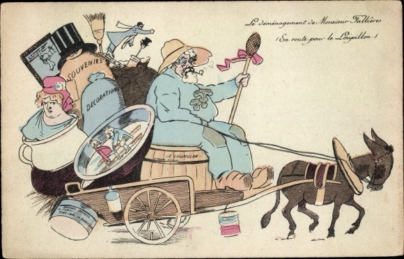 Artist Postcard The move of Monsieur Fallières, On the way to Loupillon