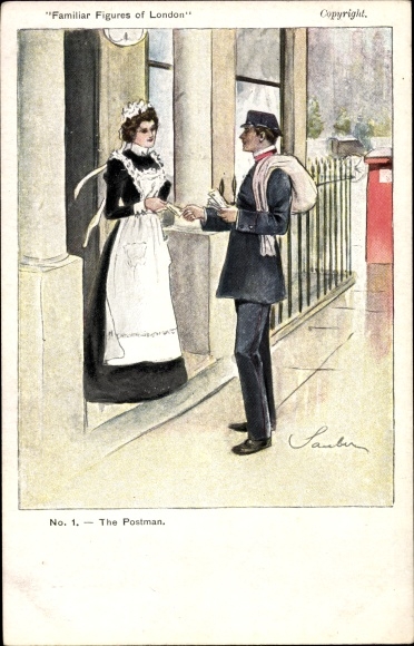 Artist PC London City England, The Postman, Familiar Figures of London