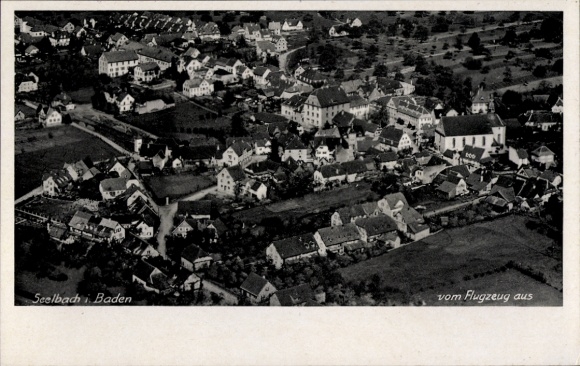 Postcard Seelbach in Baden Württemberg, aerial photograph