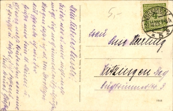 Postcard steamer Derfflinger, North German Lloyd Bremen