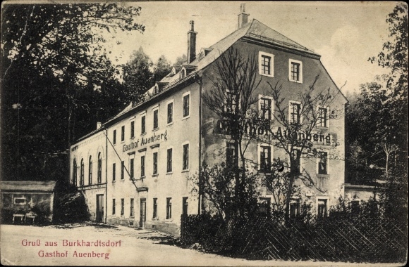 Ak Burkhardtsdorf im Erzgebirge Sachsen, Gasthof Auenberg