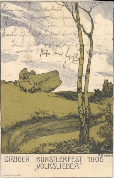 Artist Postcard Brändel, F., Leipzig Artists' Festival 1905 Folk Songs