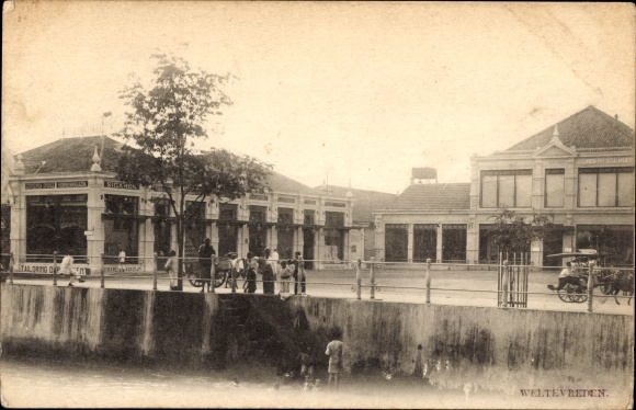 Postcard Weltevreden Batavia Jakarta Indonesia, building