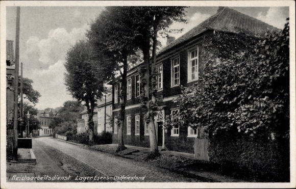 Postcard Esens in Ostfriesland, Reich Labor Service camp