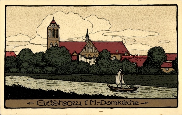 Steindruck Ak Güstrow in Mecklenburg, Domkirche