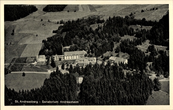 KP St. Andreasberg Braunlage w górach Harz, zdjęcie lotnicze Sanatorium Andreasheim