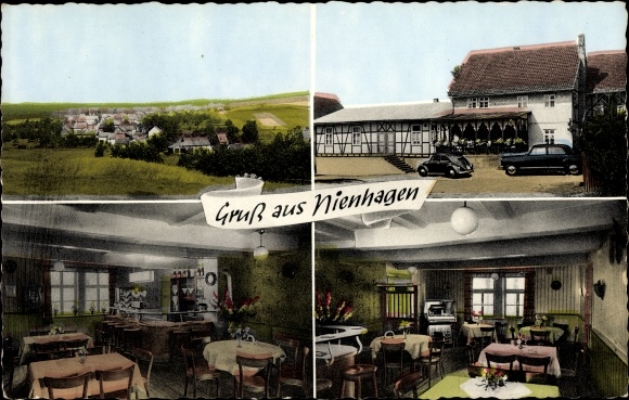 Postcard Nienhagen Staufenberg in Lower Saxony, Inn zur Linde, owner W. Schulte
