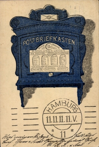 Ak Briefkasten, Post-Kuriosum 11.11.1911