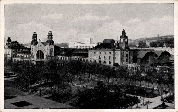 Postcard Praha Prague, Main Station