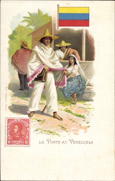 Stamps Chromo-Litho Denmark, La Poste au Venezuela, Postman