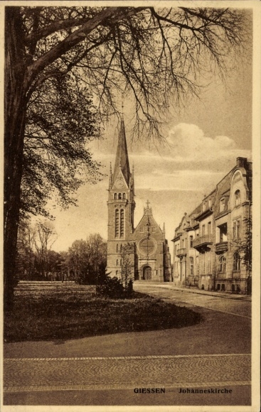 Postcard Gießen an der Lahn Hessen, view of the Johanneskirche