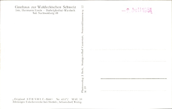 Postcard Lichtenfels Dalwigksthal, aerial photograph, Zur Waldeckischen Schweiz, H. Emde