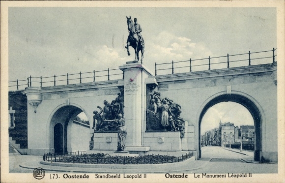 KP Oostende Ostend West Flanders, equestrian statue Leopold II, monument, Ostend, Belgium