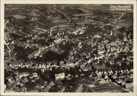 Postcard Ober Ramstadt in the Odenwald Hessen, aerial photograph