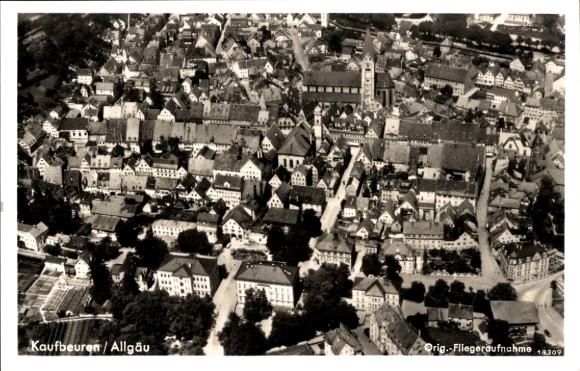 Postcard Kaufbeuren on the Wertach in Swabia, aerial photograph