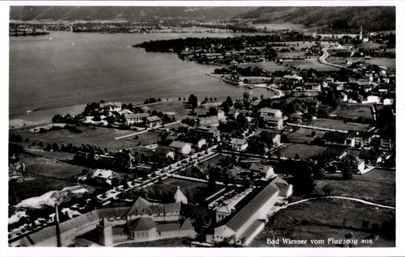 Postcard Bad Wiessee in Upper Bavaria, aerial photograph