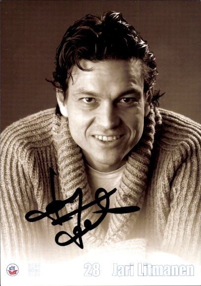 Autograph card footballer Jari Litmanen, FC Hansa Rostock, autograph