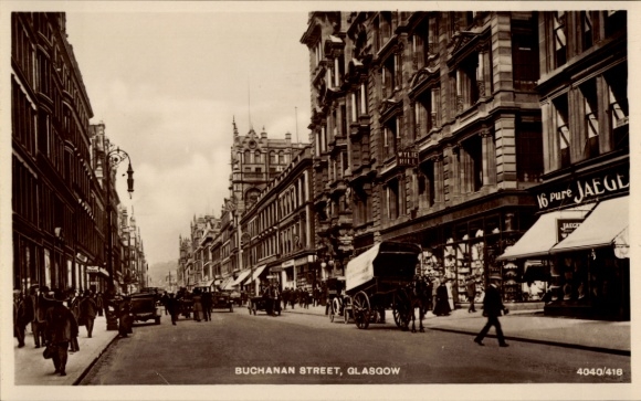 Postcard Glasgow Scotland, Buchanan Street