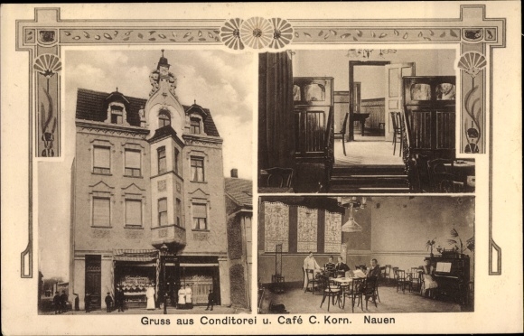 Ak Nauen im Havelland, Konditorei und Café C. Korn