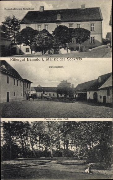 Postcard Benndorf in Saxony Anhalt, manor, stately home, farm
