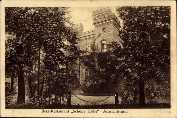 Postcard Dürrröhrsdorf Dittersbach in Saxony, mountain restaurant Schönehöhe, observation tower