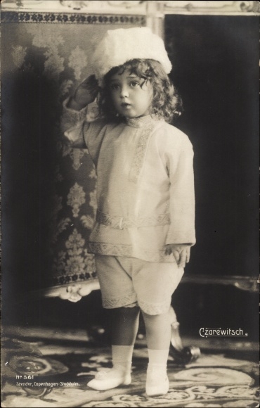 Postcard Alexei Nikolaevich Romanov, son of Tsar Nicholas II. of Russia, portrait