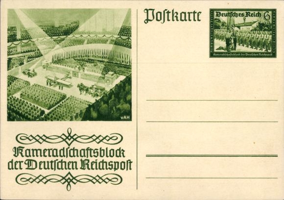 Ganzsachen Ak Kameradschaftsblock der Deutschen Reichspost