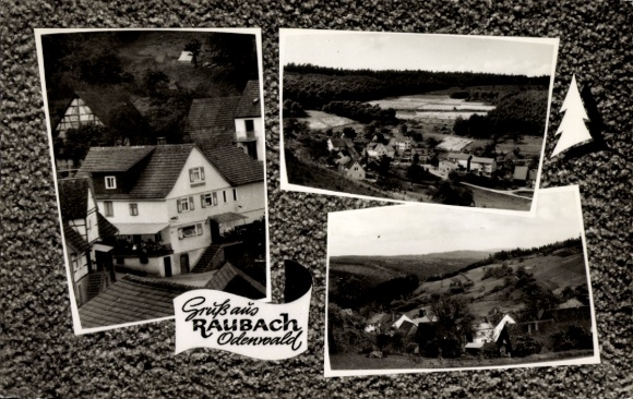 Postcard Raubach Oberzent in the Odenwald, Gasthaus und Pension Berghof