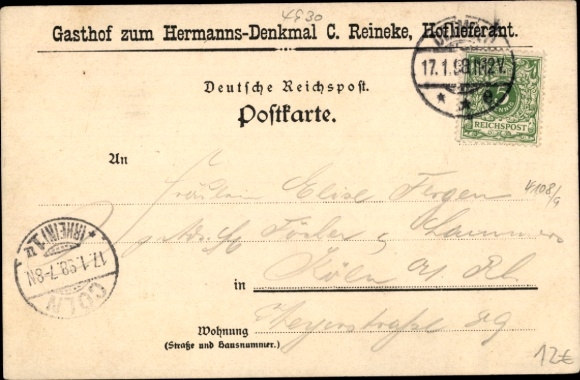 lito Detmold w Westfalii, Grotenburg, Hermannsdenkmal, Gasthof zum Hermannsdenkmal