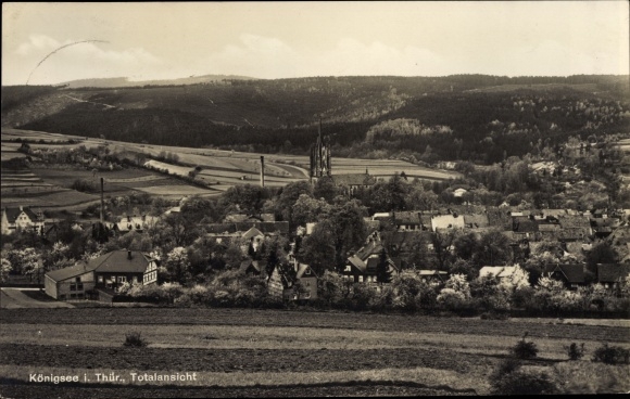 Postcard Königsee in Thuringia, total view