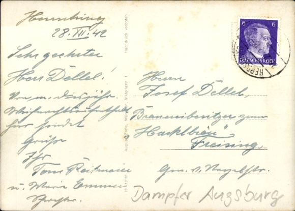 Postcard Herrsching am Ammersee, Hotel Seespitze, steamer