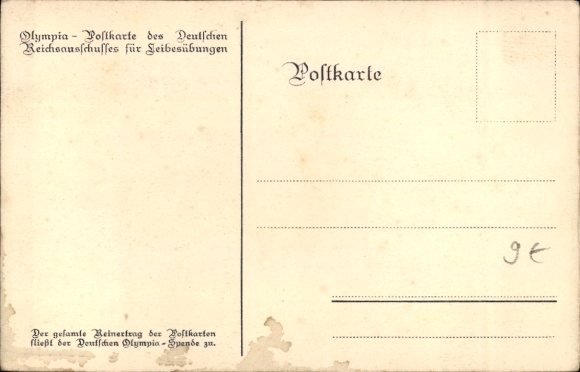 Artist Postcard Hofer, G., Olympics 1928, runner, German Reich Committee for Physical Exercise