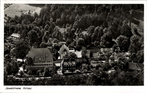 Postcard Hirsau Calw in the Black Forest, sanatorium, aerial photograph