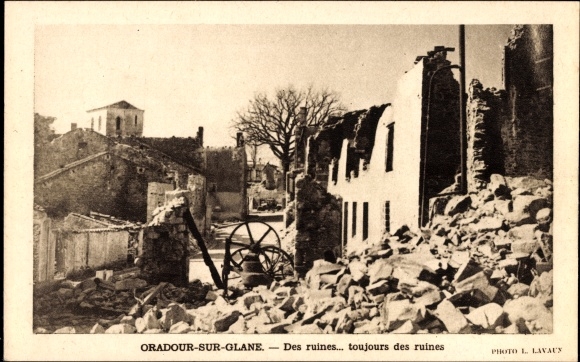 PC Oradour sur Glane Haute Vienne, ruins, war destruction WWII