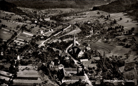 Ak Ettenheimmünster Ettenheim in Baden, Landschaftsaufnahme, Kirche, Ort Ettenheimmünster