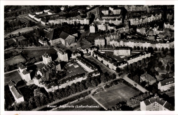 Ak Kassel in Hessen, Fliegeraufnahme