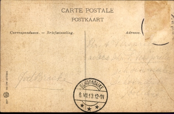 Postcard Antwerp Anvers Flanders, Gare Centrale, vue de face, Avenue de Keyzer