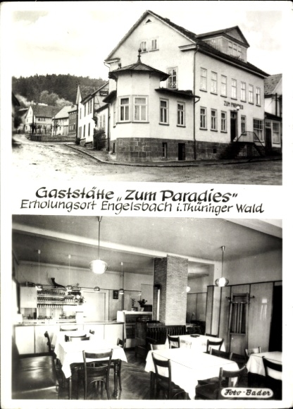 Ak Engelsbach Thüringer Wald, Gaststätte Zum Paradies, Speisesaal