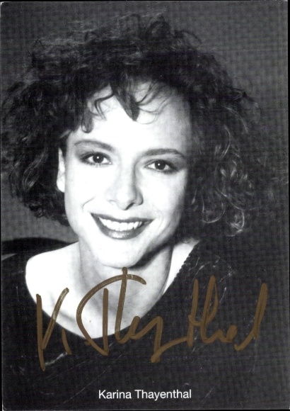 Postcard actress Karina Thayenthal, portrait, autograph