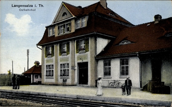 Ak Bad Langensalza Thüringen,  Ostbahnhof, Gleisseite